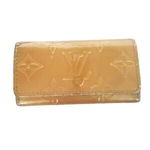 Louis Vuitton Vernis Key Case Holder Yellow 4 Hooks Monogram Luxury Vintage